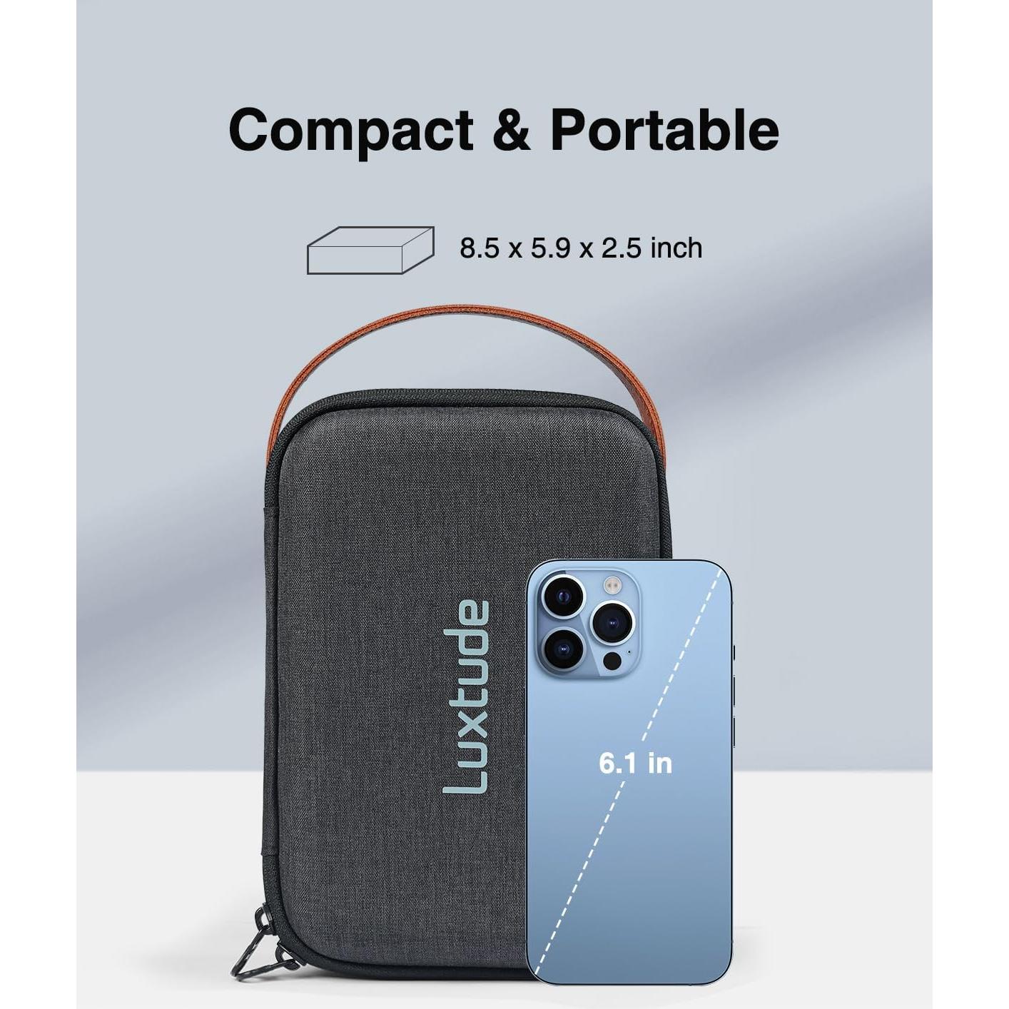 Organizador Electrónico Luxtude Negro 21x14 cm para Viajes