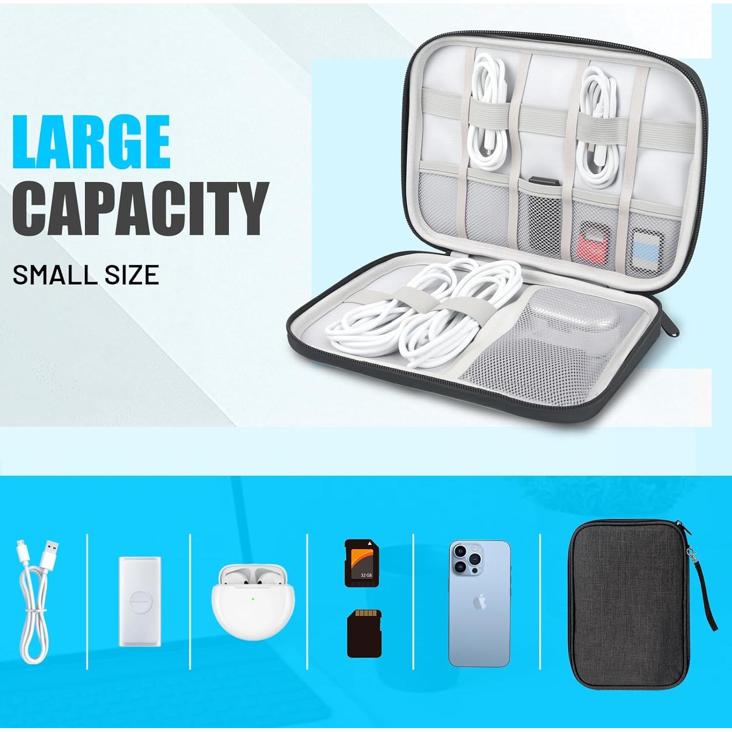 Bolsa Organizadora de Cables YONSEN DB001 Negra 24.5x35 cm