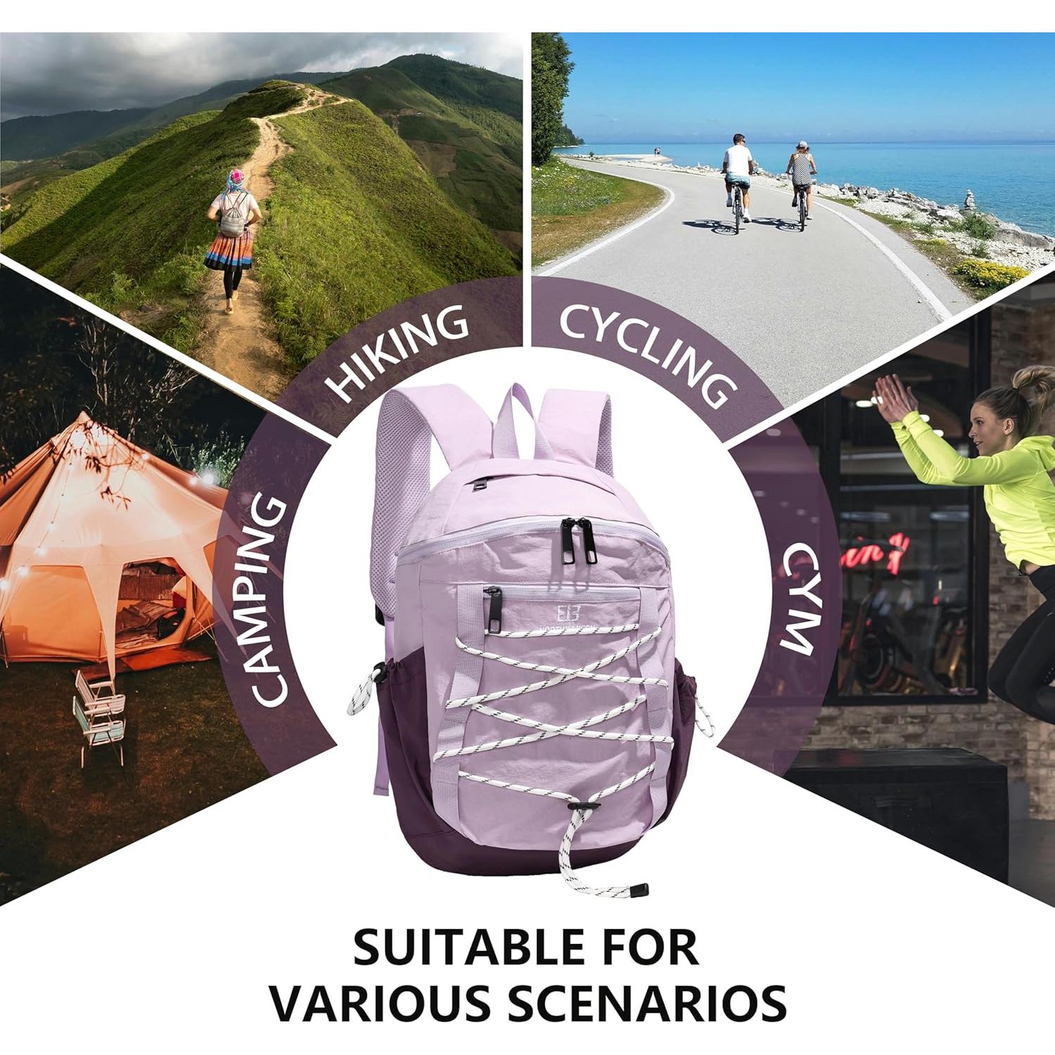 Mochila de senderismo ligera 20L para mujeres - Púrpura