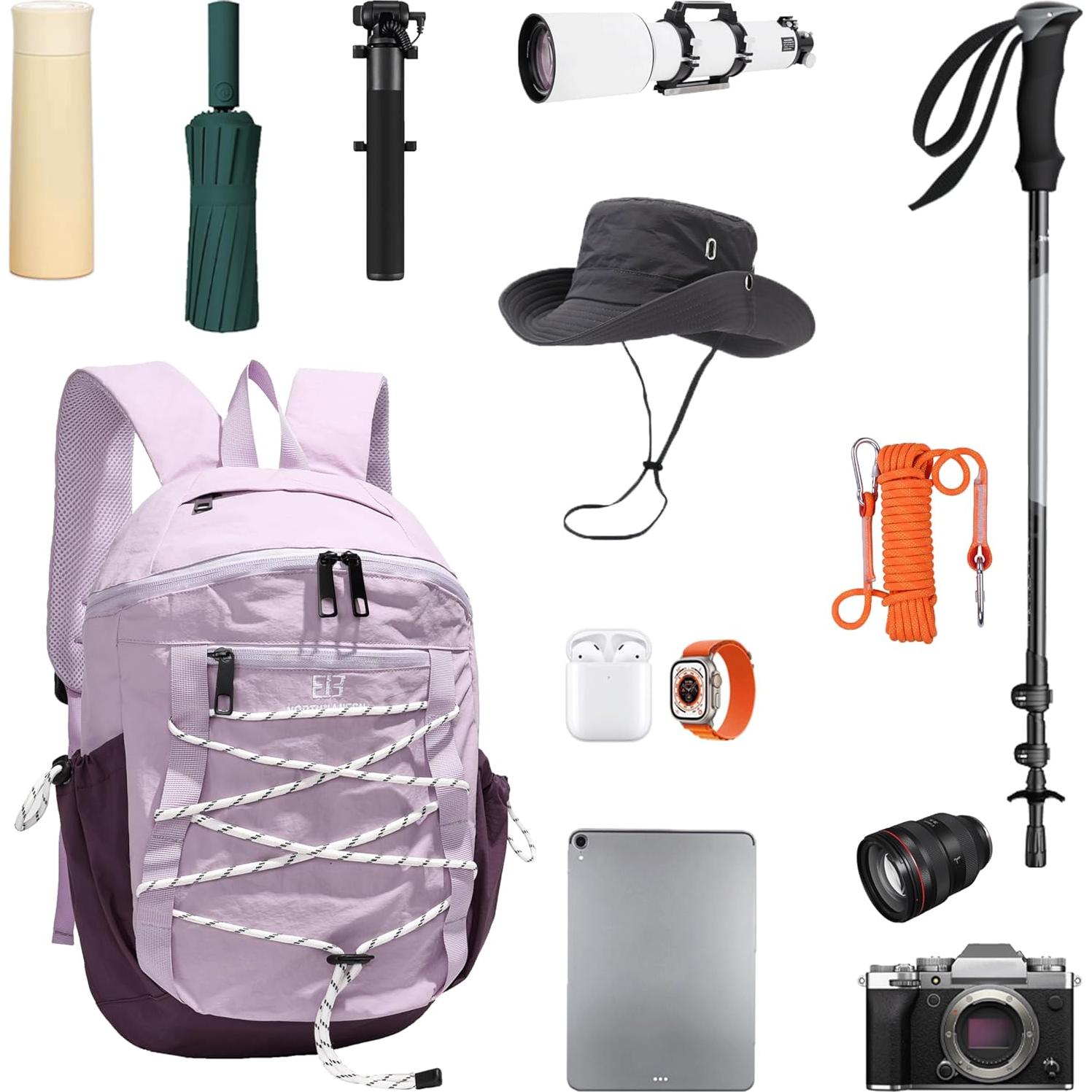 Mochila de senderismo ligera 20L para mujeres - Púrpura