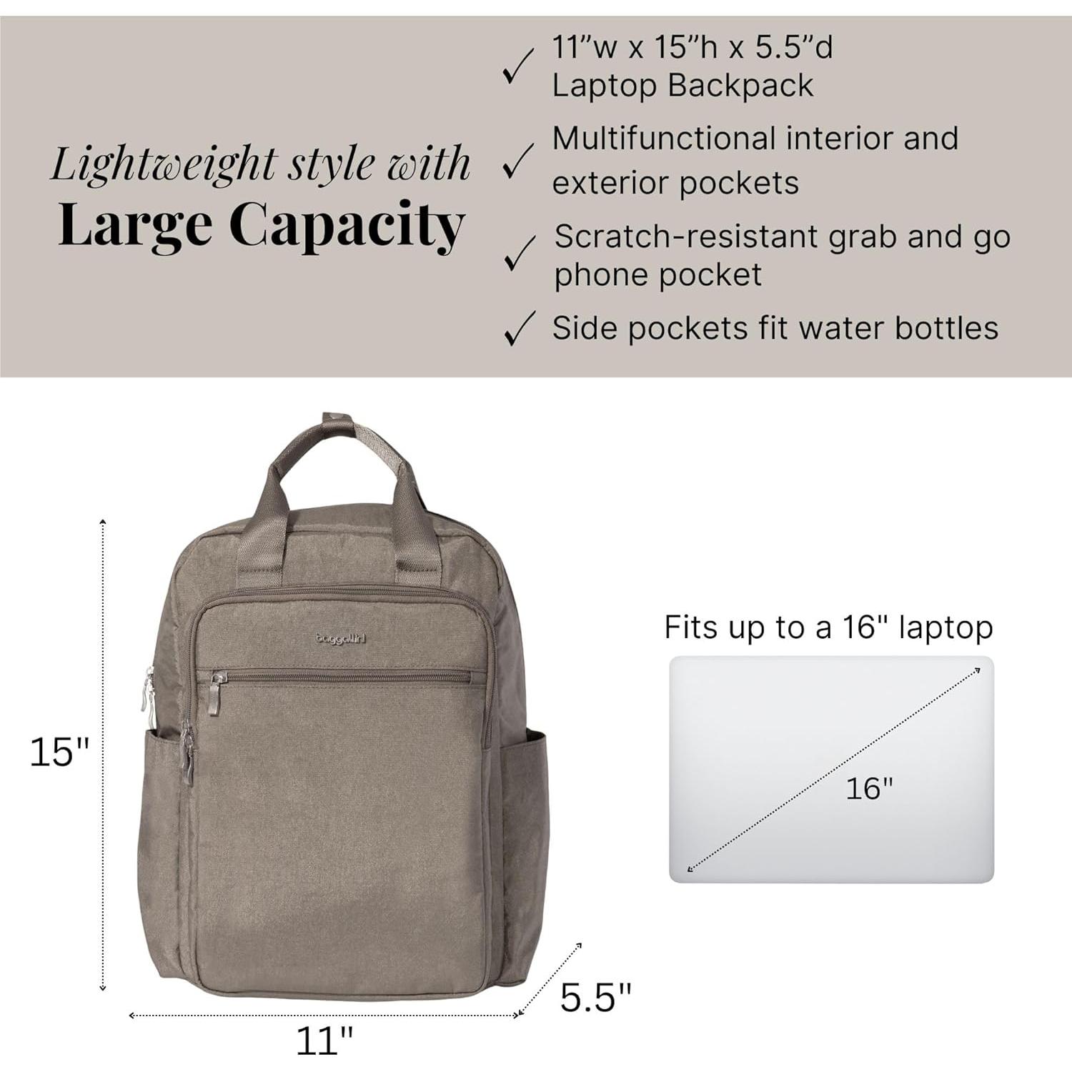 Mochila de viaje Baggallini Commuter 38x28x14 cm con RFID