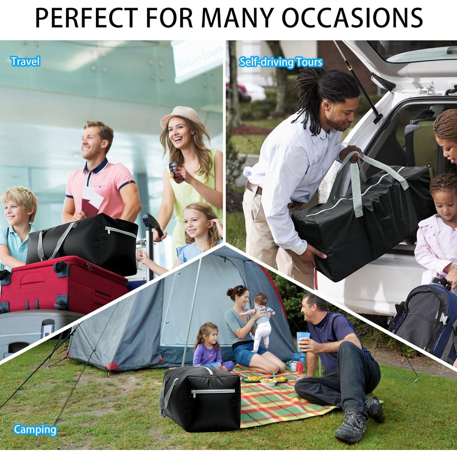 Bolsa de viaje plegable IFARADAY 75L resistente al agua - Negro