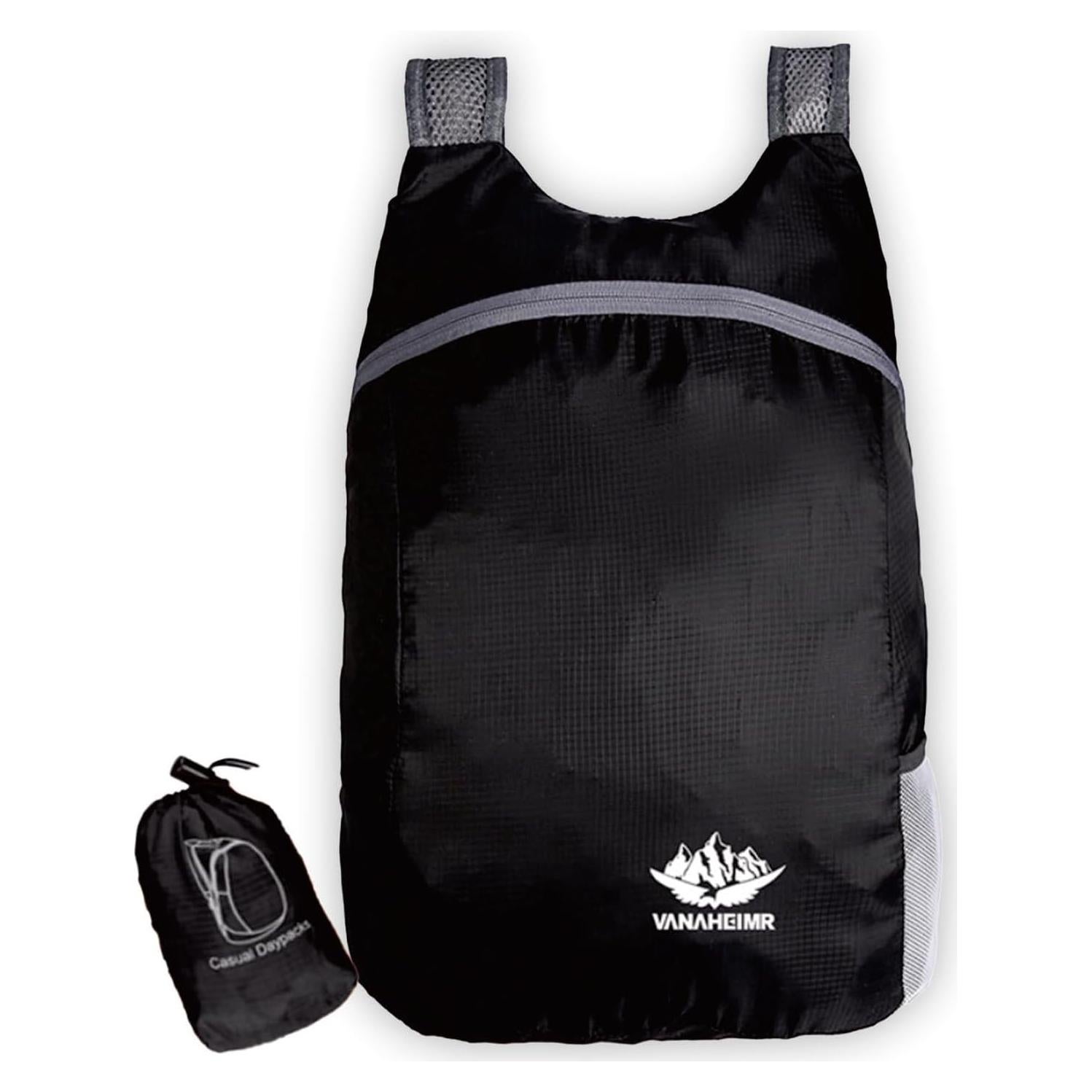 Mochila Plegable Impermeable 20L Ygfejsdnsw Unisex Negra