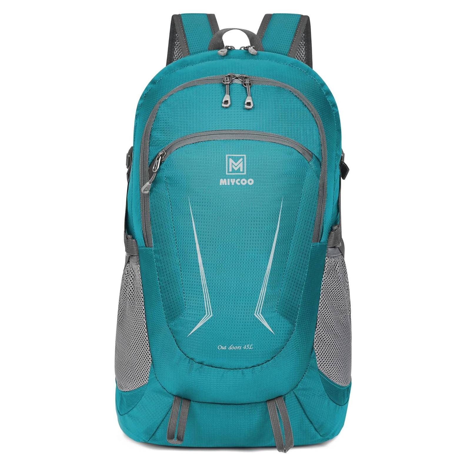 Mochila Plegable Impermeable 45L Verde Unisex para Senderismo