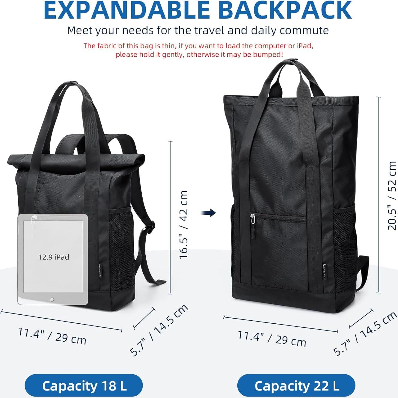 Mochila Tote Convertible Plegable GOLF Nylon 21.9L Negra