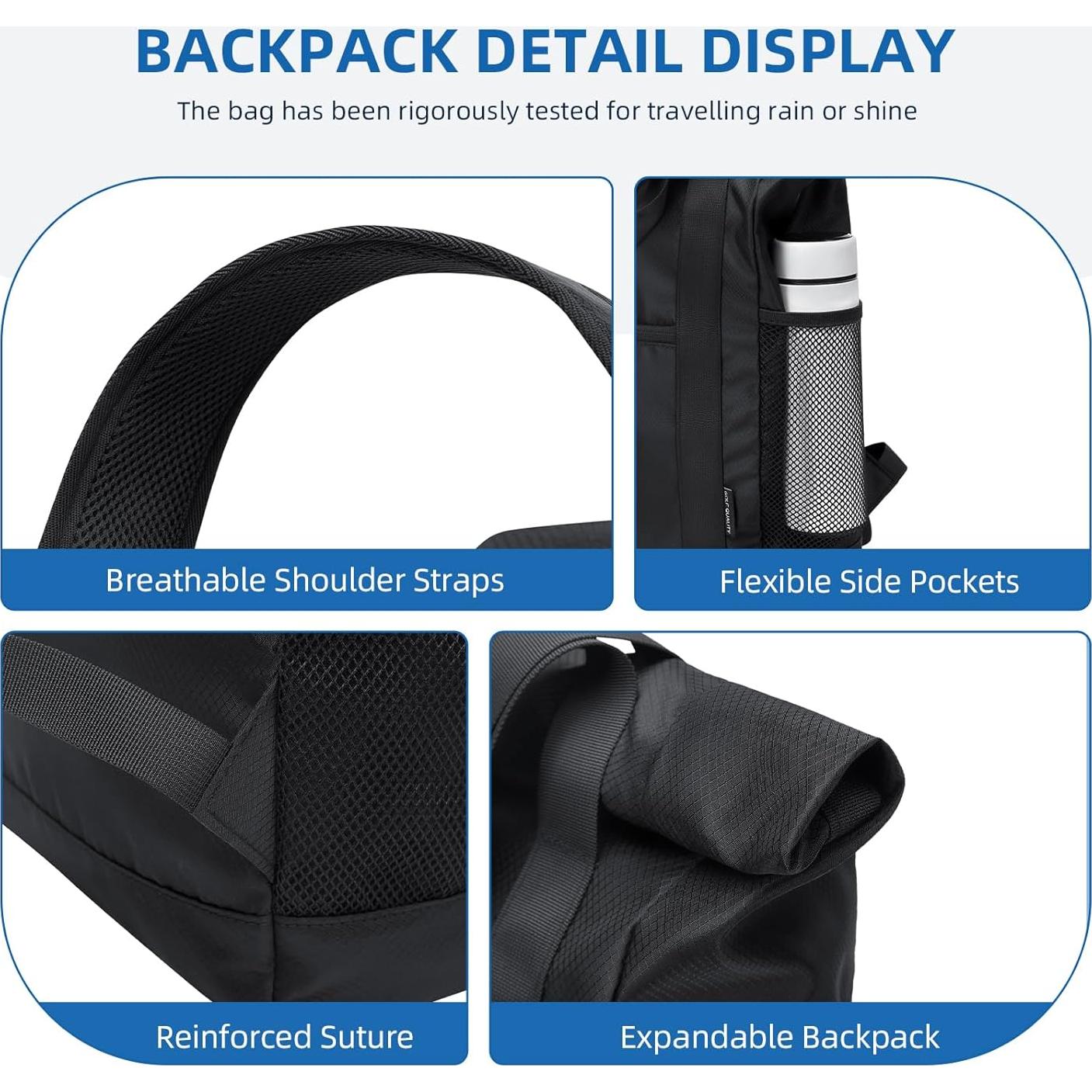 Mochila Tote Convertible Plegable GOLF Nylon 21.9L Negra