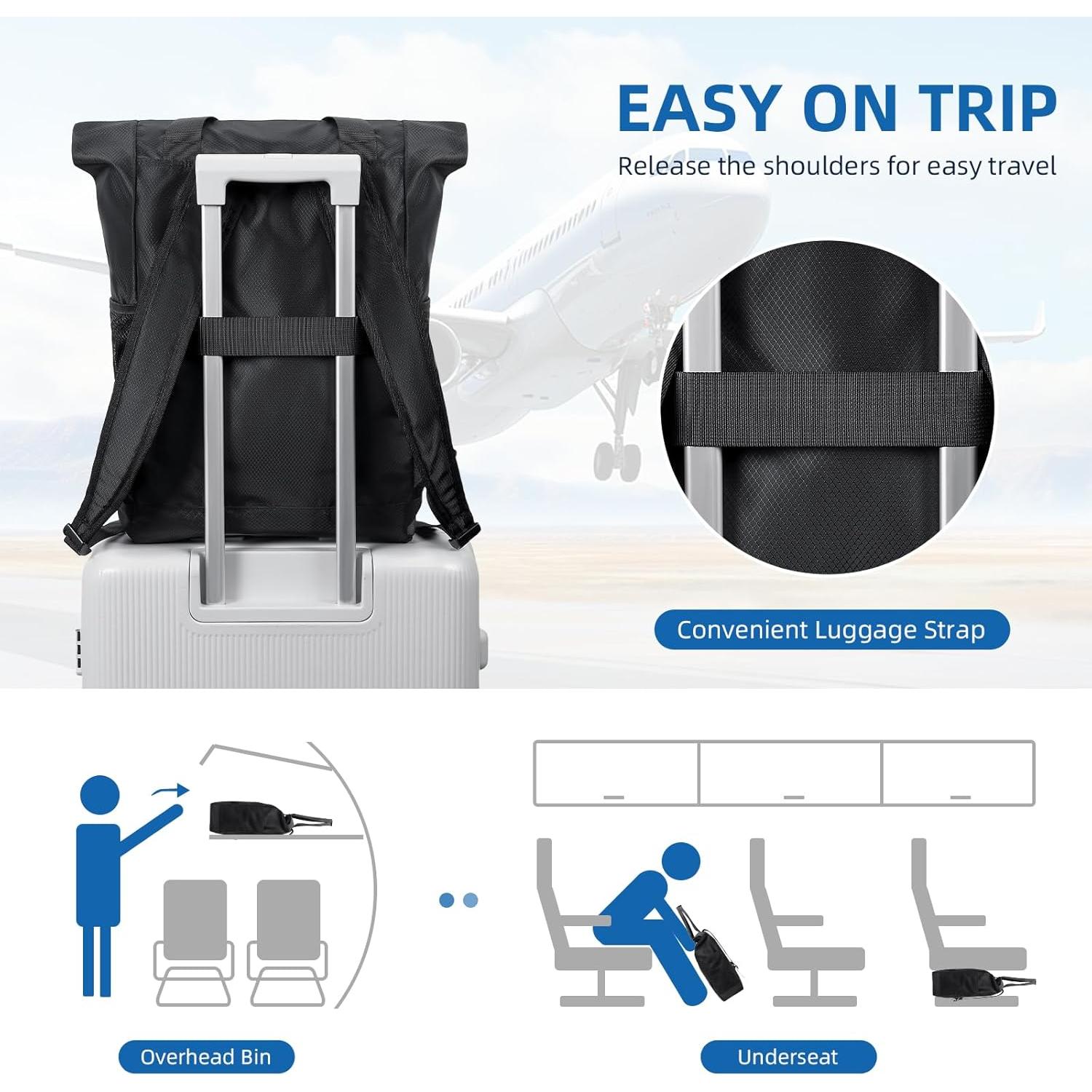 Mochila Tote Convertible Plegable GOLF Nylon 21.9L Negra