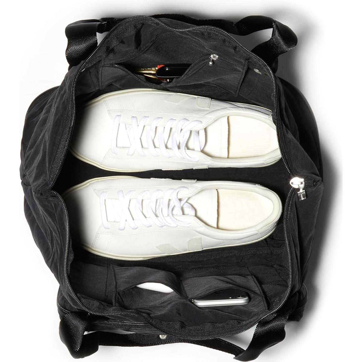 Bolsa Tote Expandible Baggallini 56 cm Nylon Lavable Negro