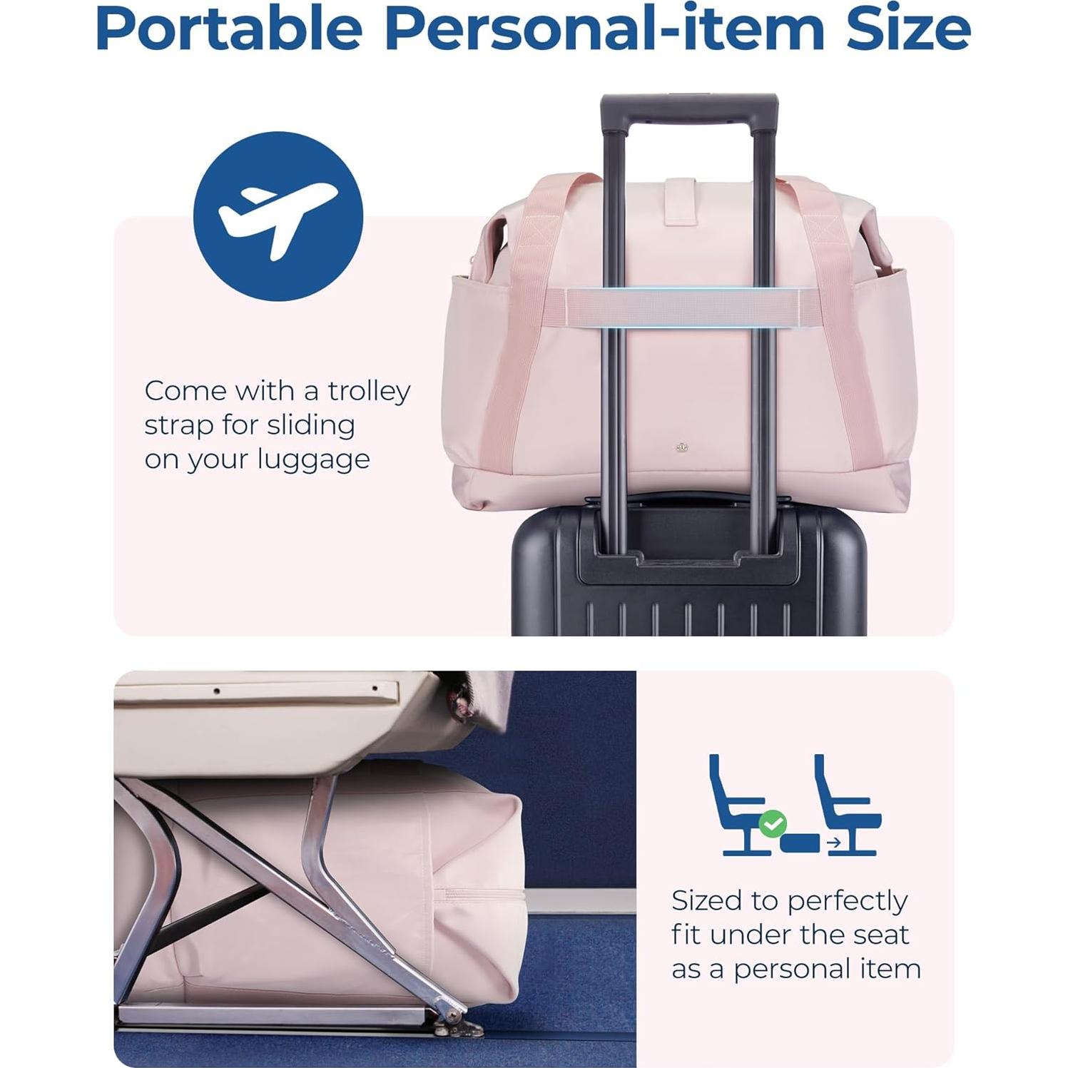 Bolsa de Gimnasio Plegable BAGSMART Rosa 23L Aprobada Aerolíneas