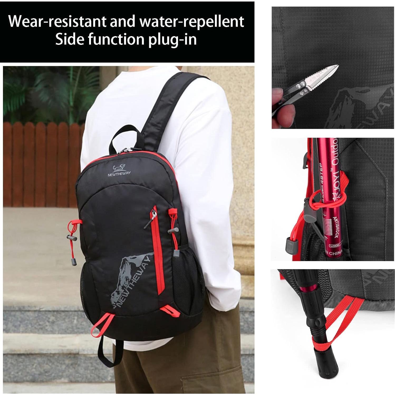 Mochila de Senderismo Lywencom 20L Plegable Impermeable Negra