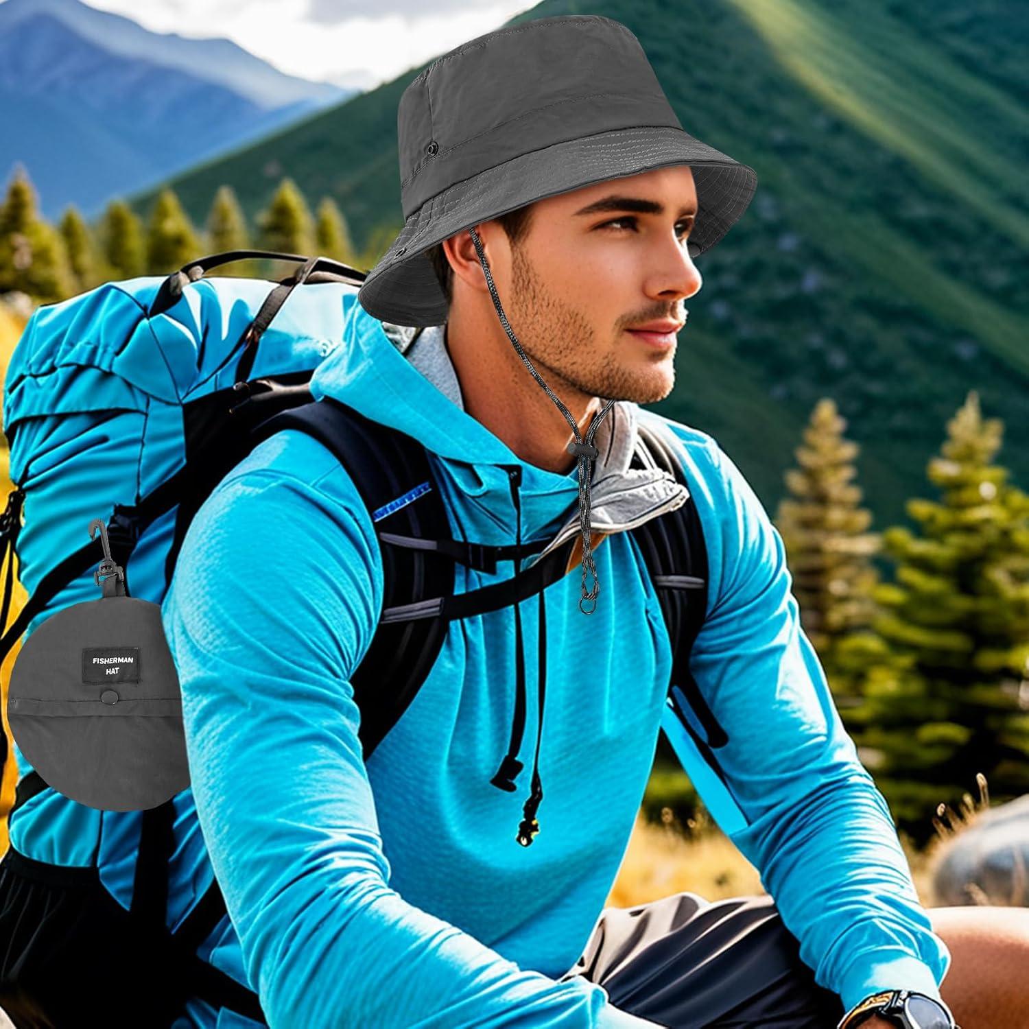 Sombrero de Cubo Impermeable DOCILA para Hombre Gris Urbano