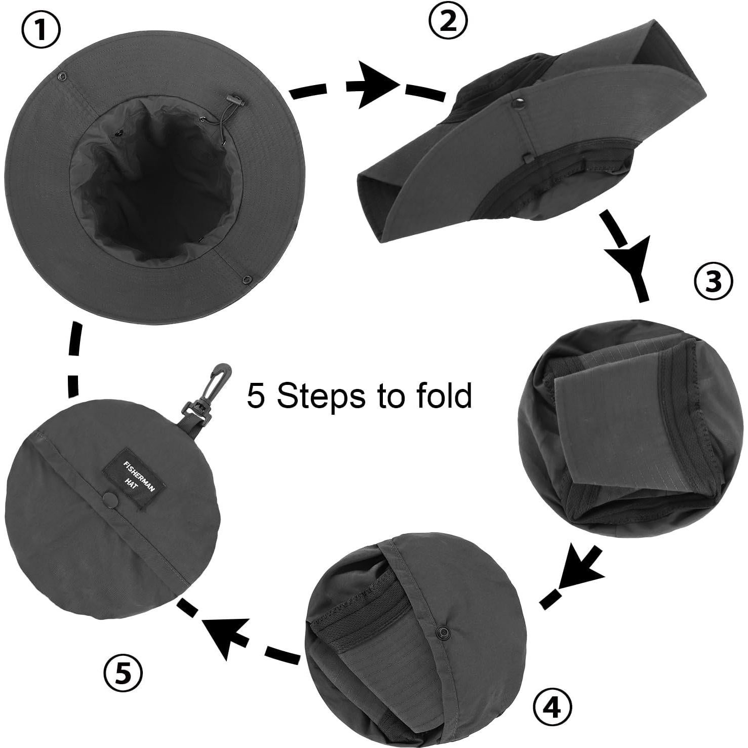 Sombrero de Cubo Impermeable DOCILA para Hombre Gris Urbano