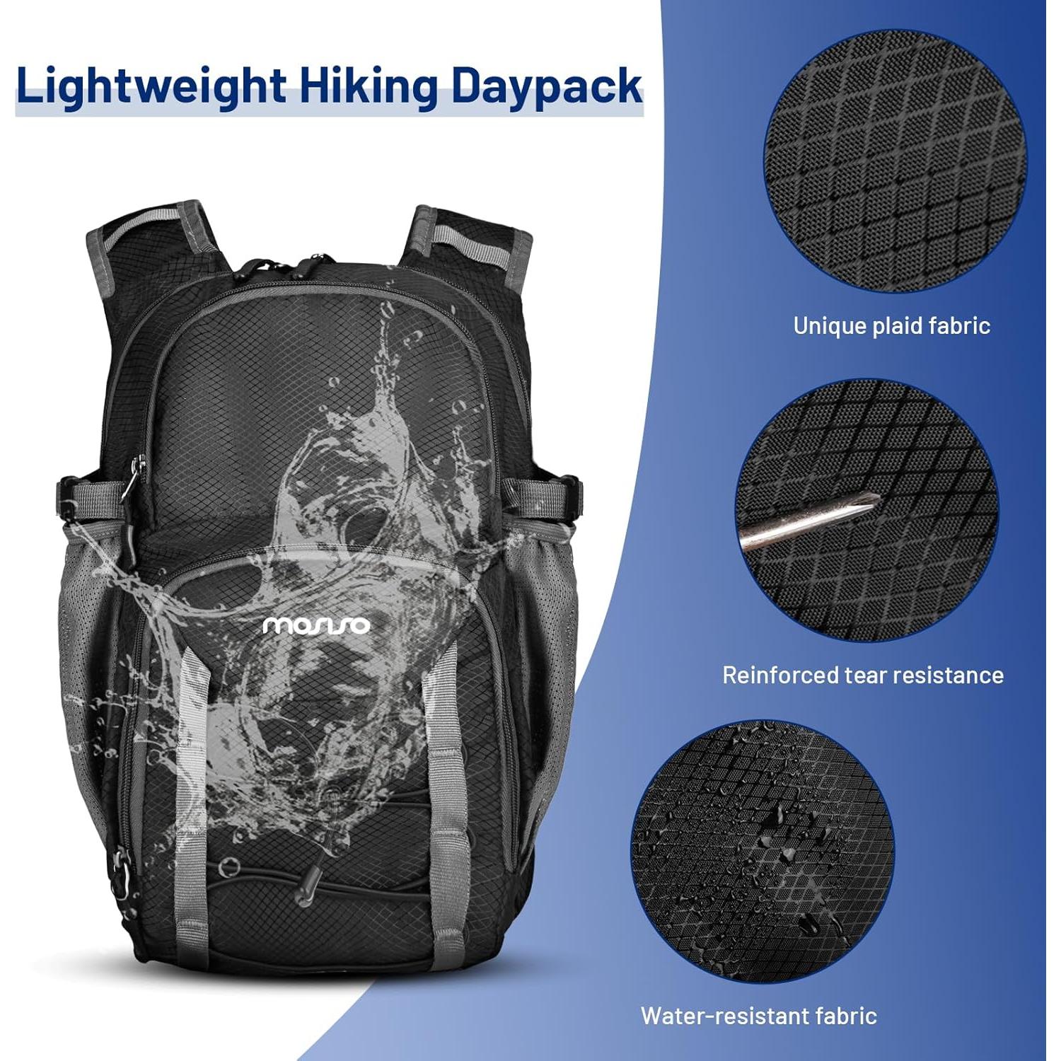 Mochila de Senderismo Mosiso 10L Plegable Impermeable Negra