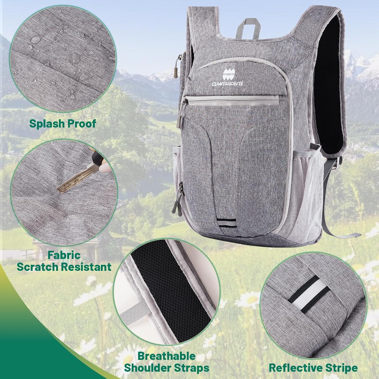 Mochila de Senderismo Plegable 20L Gris - Ultraligera y Impermeable