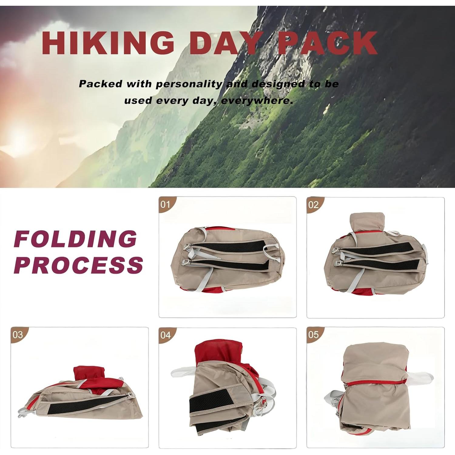 Mochila Plegable Ligera 25L Negra para Viajes y Senderismo