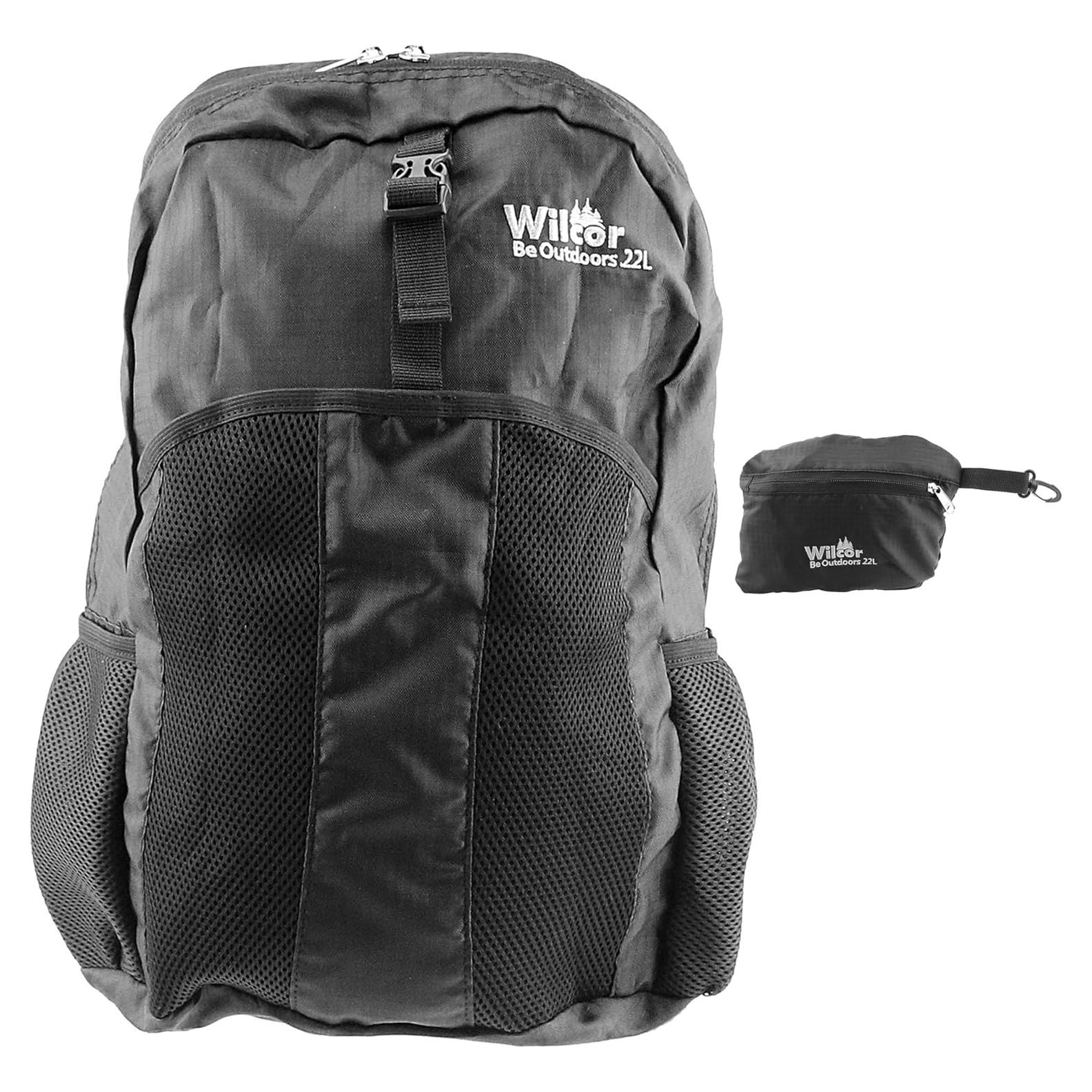 Mochila Plegable Ultraligera Wilcor 20L Negra para Viaje