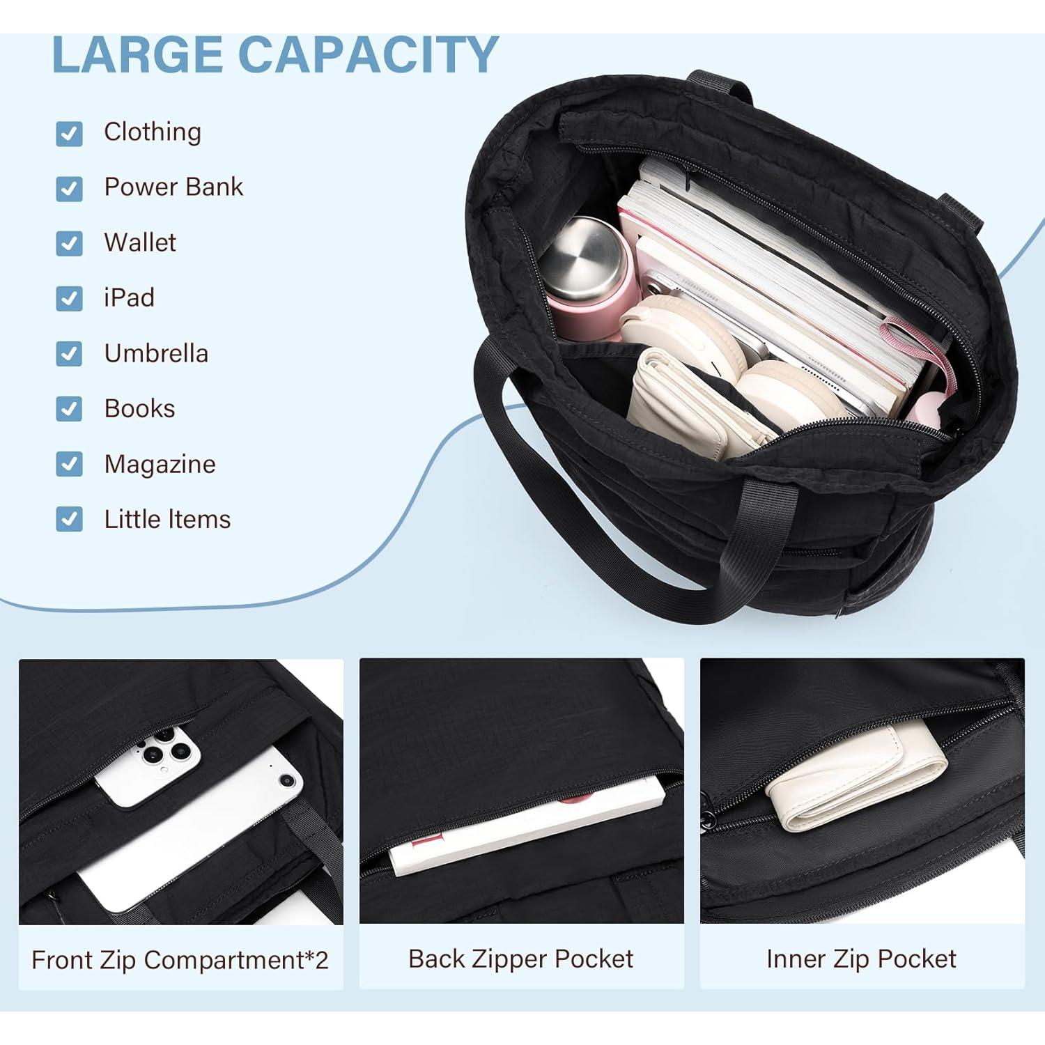 Mochila Tote Convertible GOLF SUPAGS Plegable Nylon 15L Negra