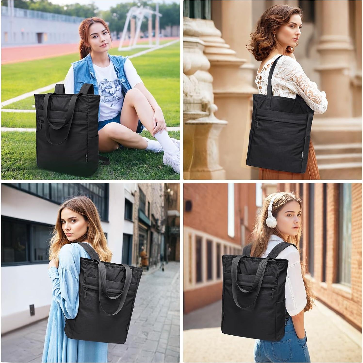 Mochila Tote Convertible GOLF SUPAGS Plegable Nylon 15L Negra