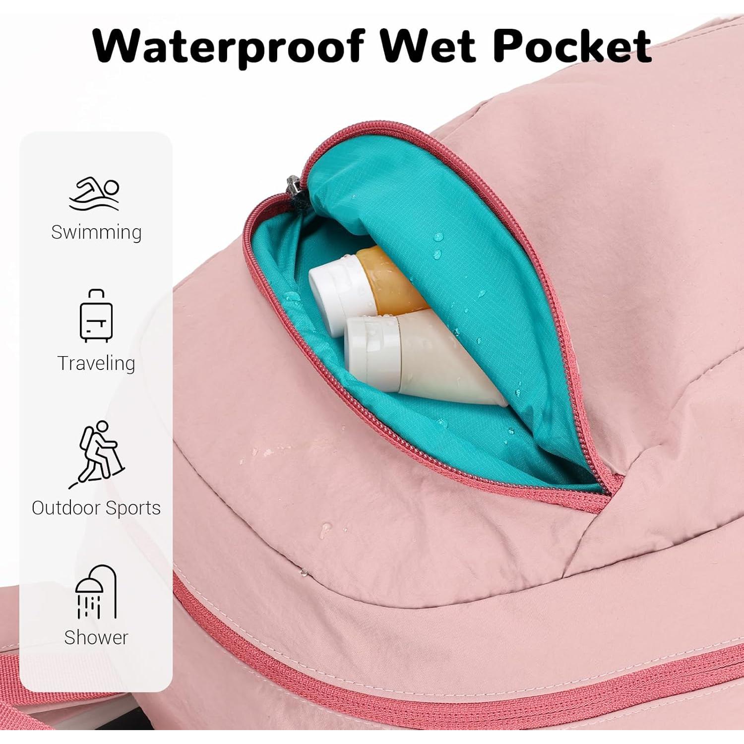 Mochila de senderismo 25L Outplea rosa impermeable para mujeres