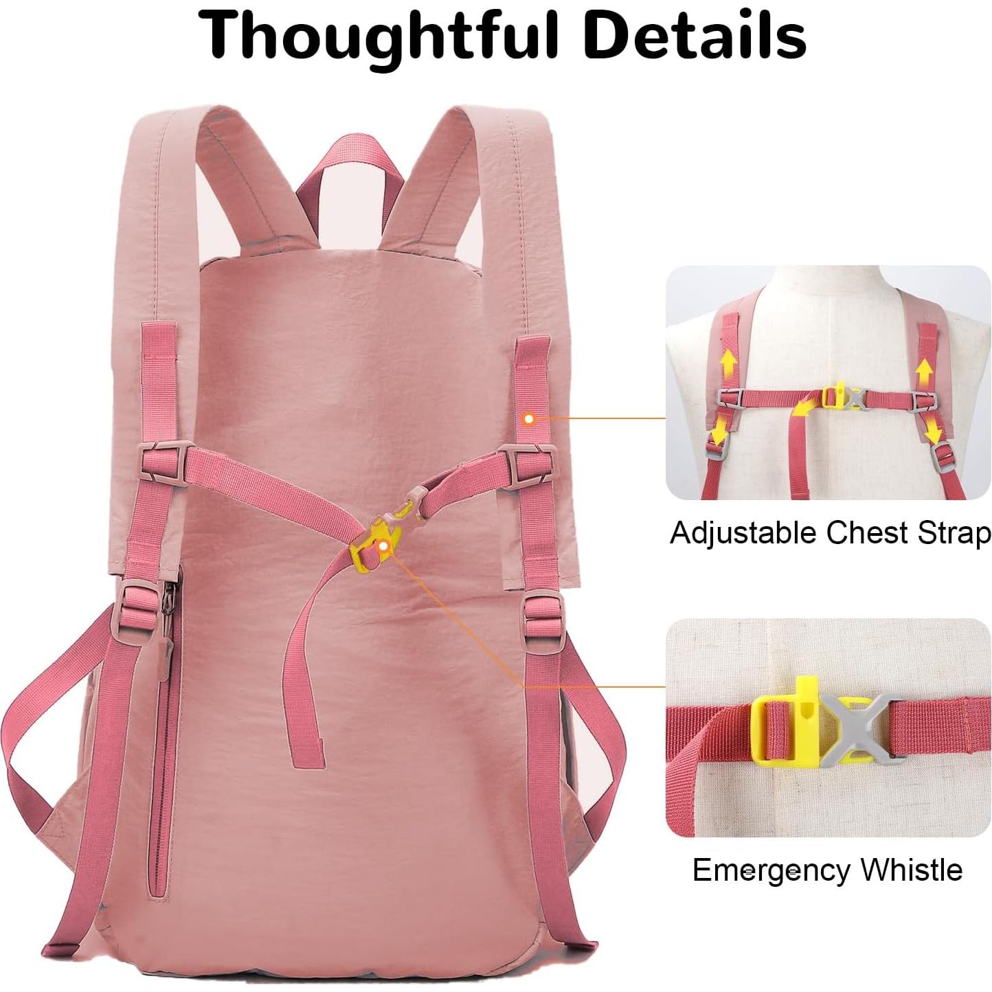 Mochila de senderismo 25L Outplea rosa impermeable para mujeres