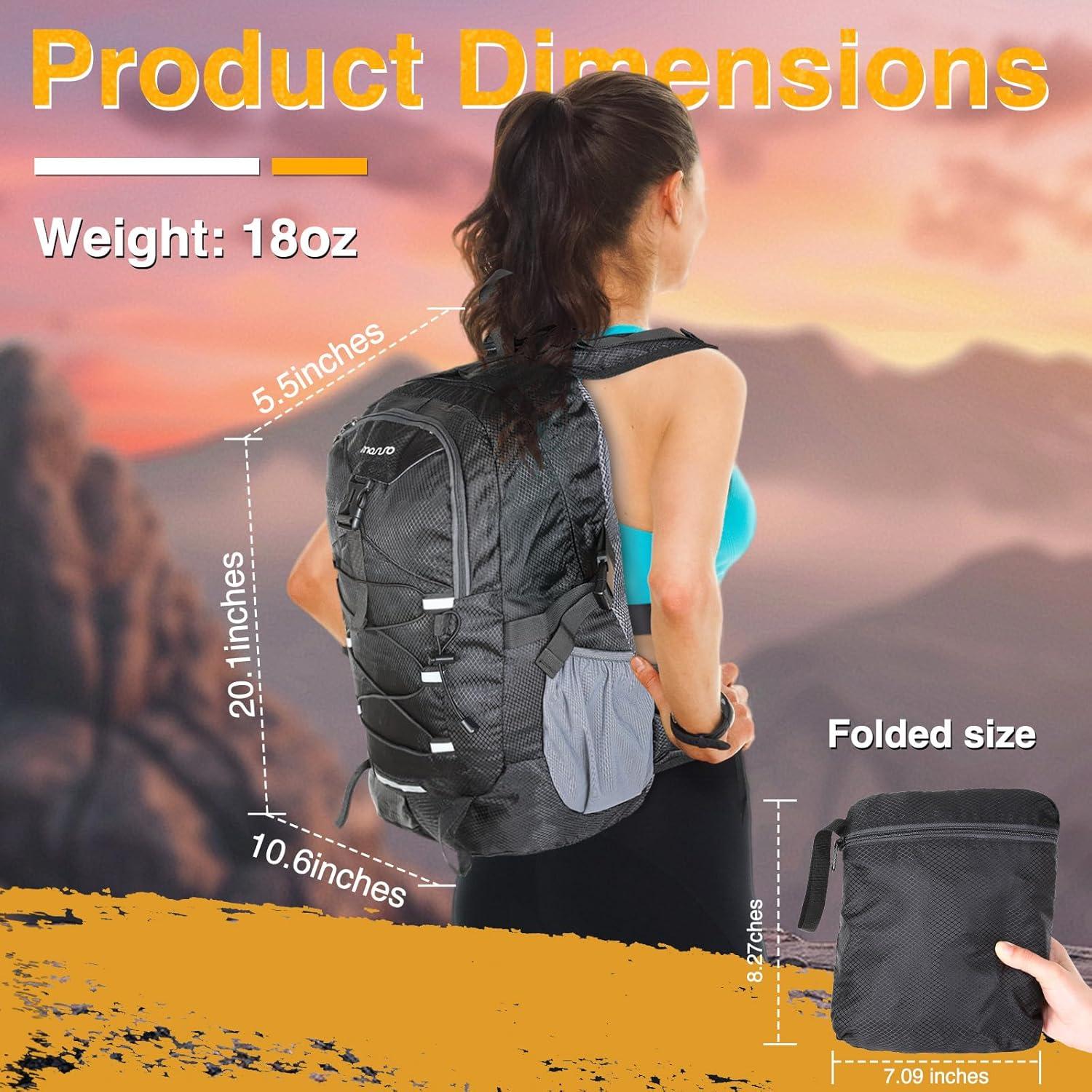 Mochila de Senderismo Ligera Mosiso 30L Impermeable Plegable
