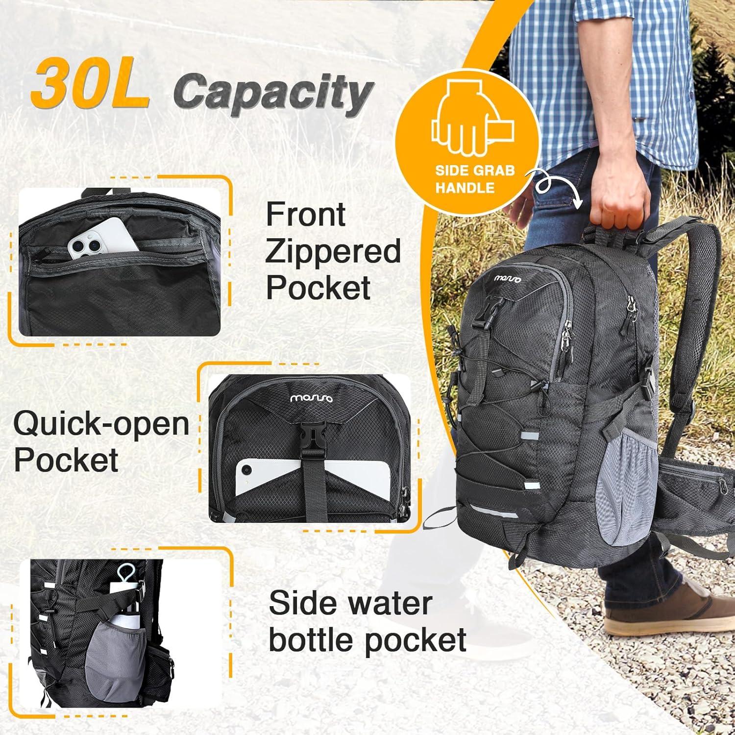 Mochila de Senderismo Ligera Mosiso 30L Impermeable Plegable