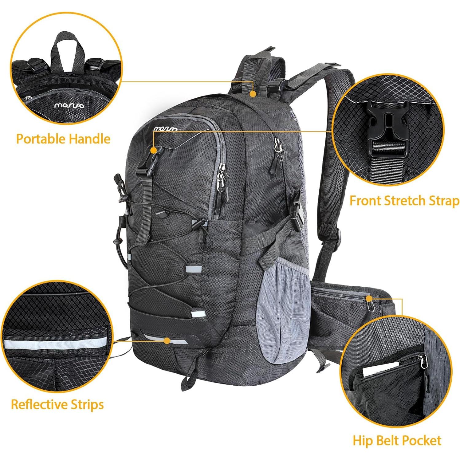 Mochila de Senderismo Ligera Mosiso 30L Impermeable Plegable