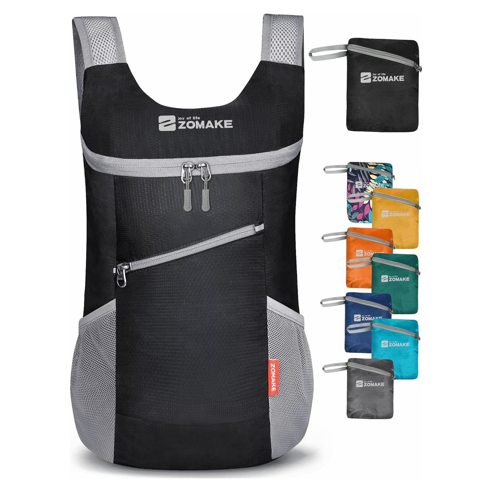 Mochila Plegable ZOMAKE 14L Resistente al Agua Negra