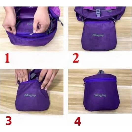 Mochila Plegable Impermeable 28L Negra para Senderismo