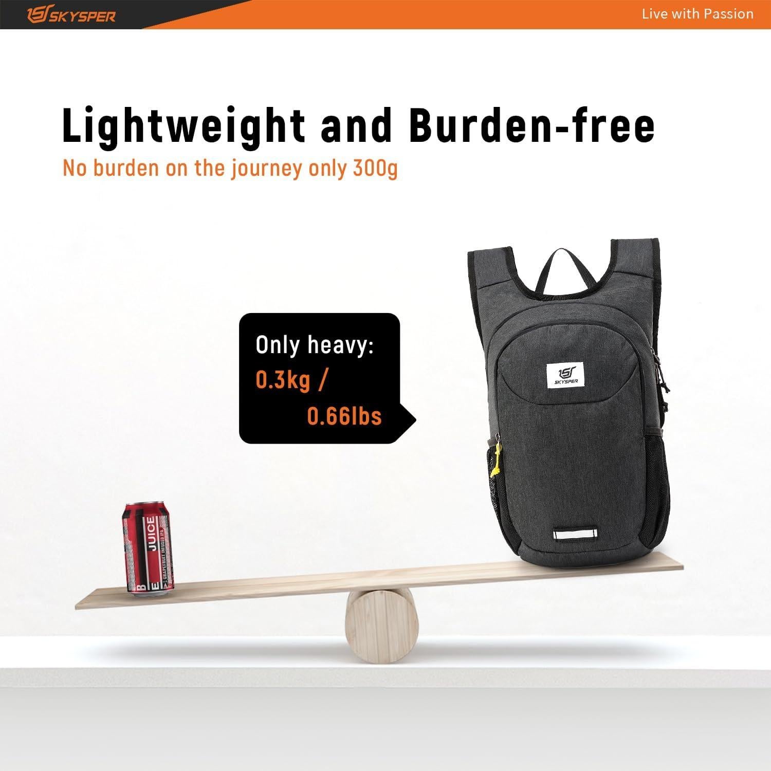 Mochila de Senderismo SKYSPER Iminix10iii 10L Plegable Negra