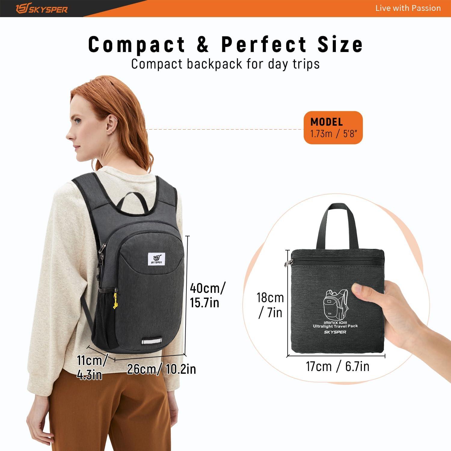 Mochila de Senderismo SKYSPER Iminix10iii 10L Plegable Negra