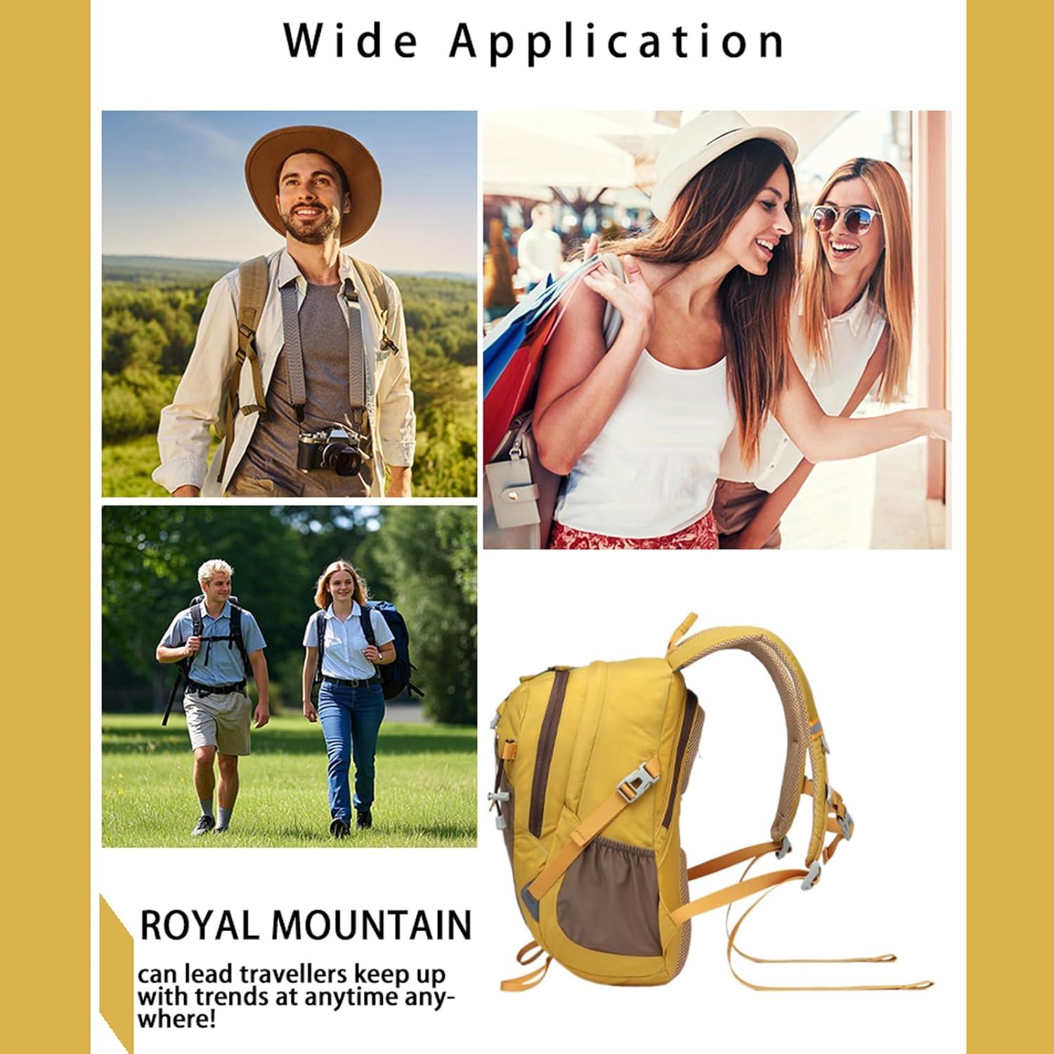 Mochila de Senderismo 30L ROYAL MOUNTAIN Amarilla Impermeable