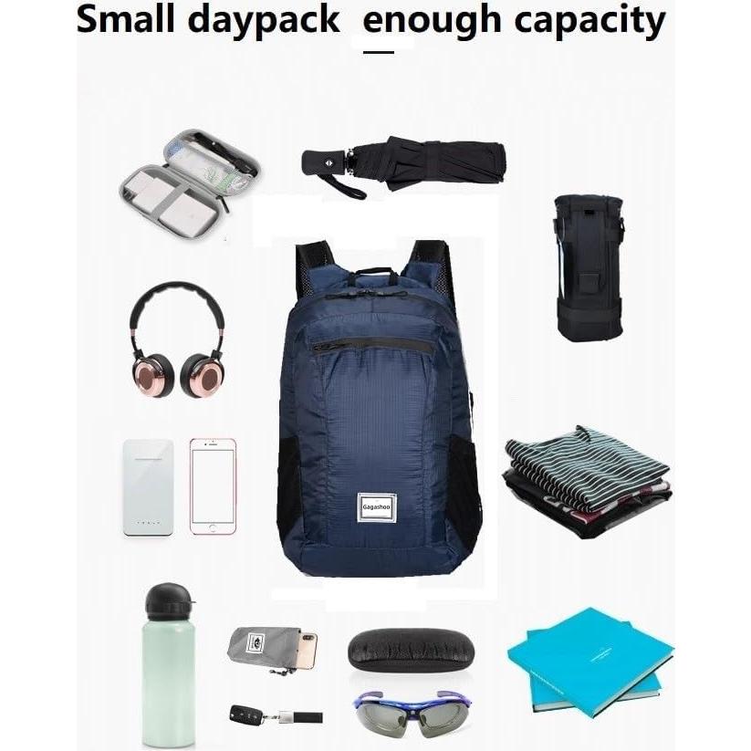 Mochila de Senderismo Plegable 15L Azul Oscuro Unisex