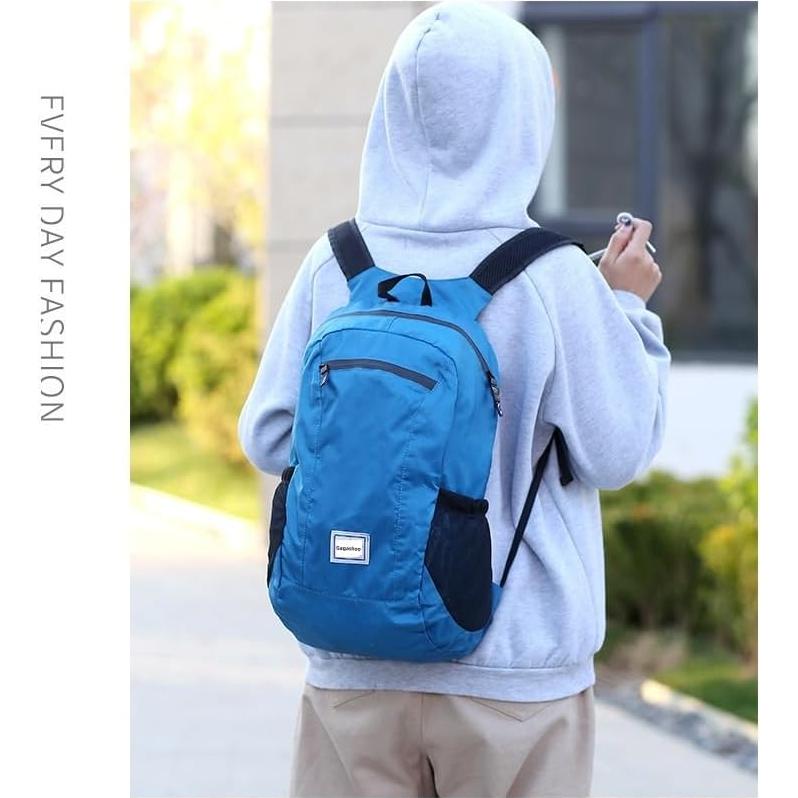 Mochila de Senderismo Plegable 15L Azul Oscuro Unisex