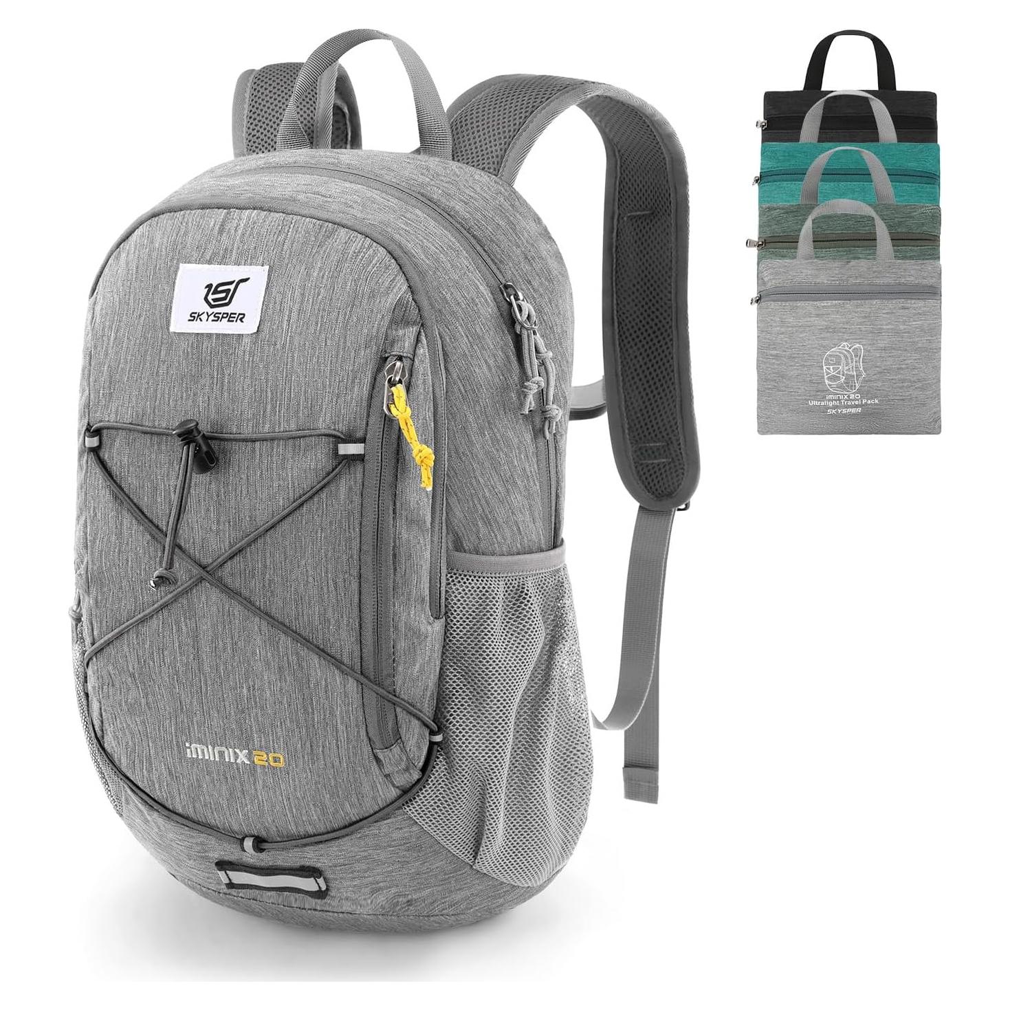 Mochila Plegable SKYSPER 20L Unisex Gris - Senderismo y Viaje