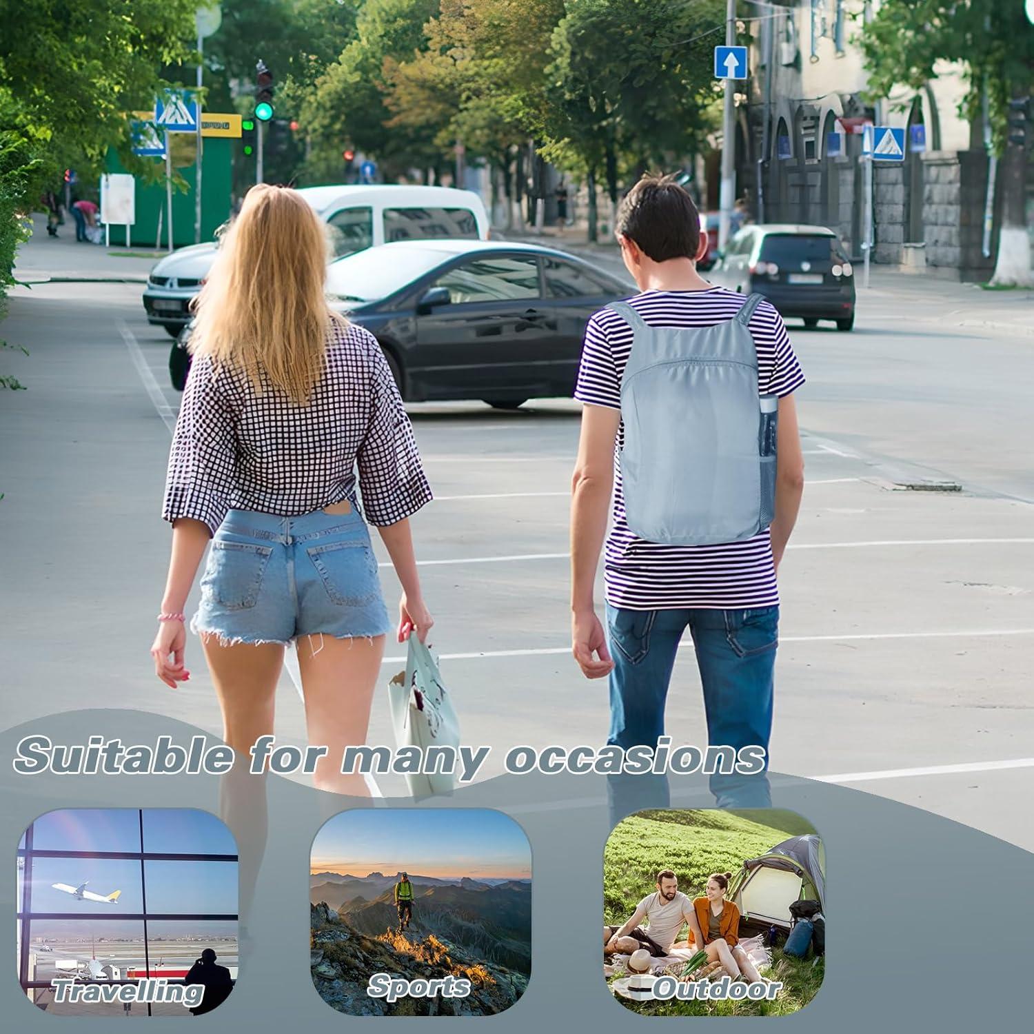 Mochila de Senderismo Plegable 15L Gris - Resistente al Agua