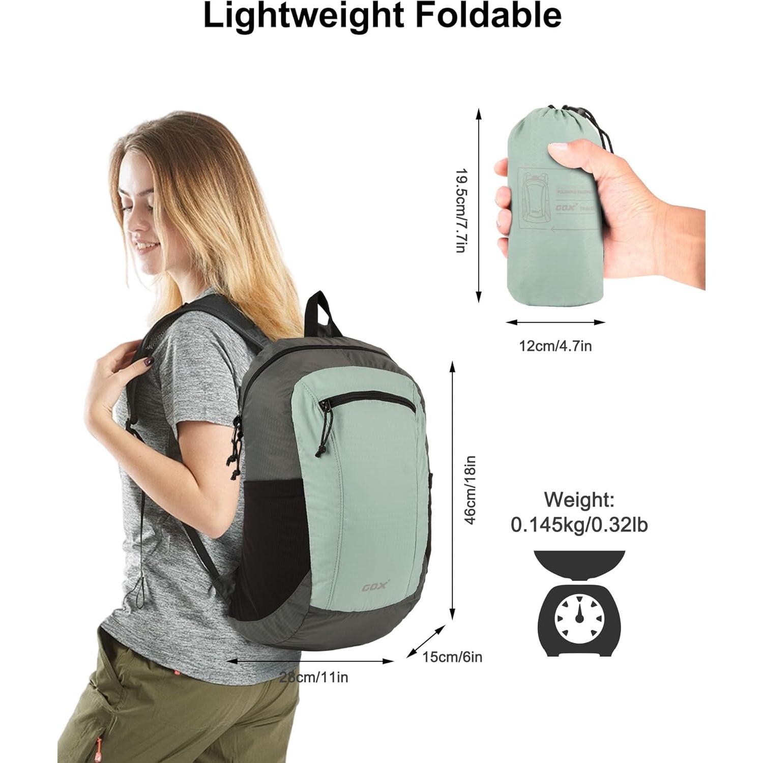 Mochila Plegable 20L Gox Jade para Viajes y Camping