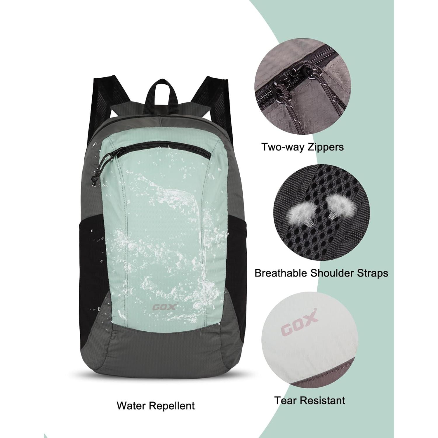 Mochila Plegable 20L Gox Jade para Viajes y Camping