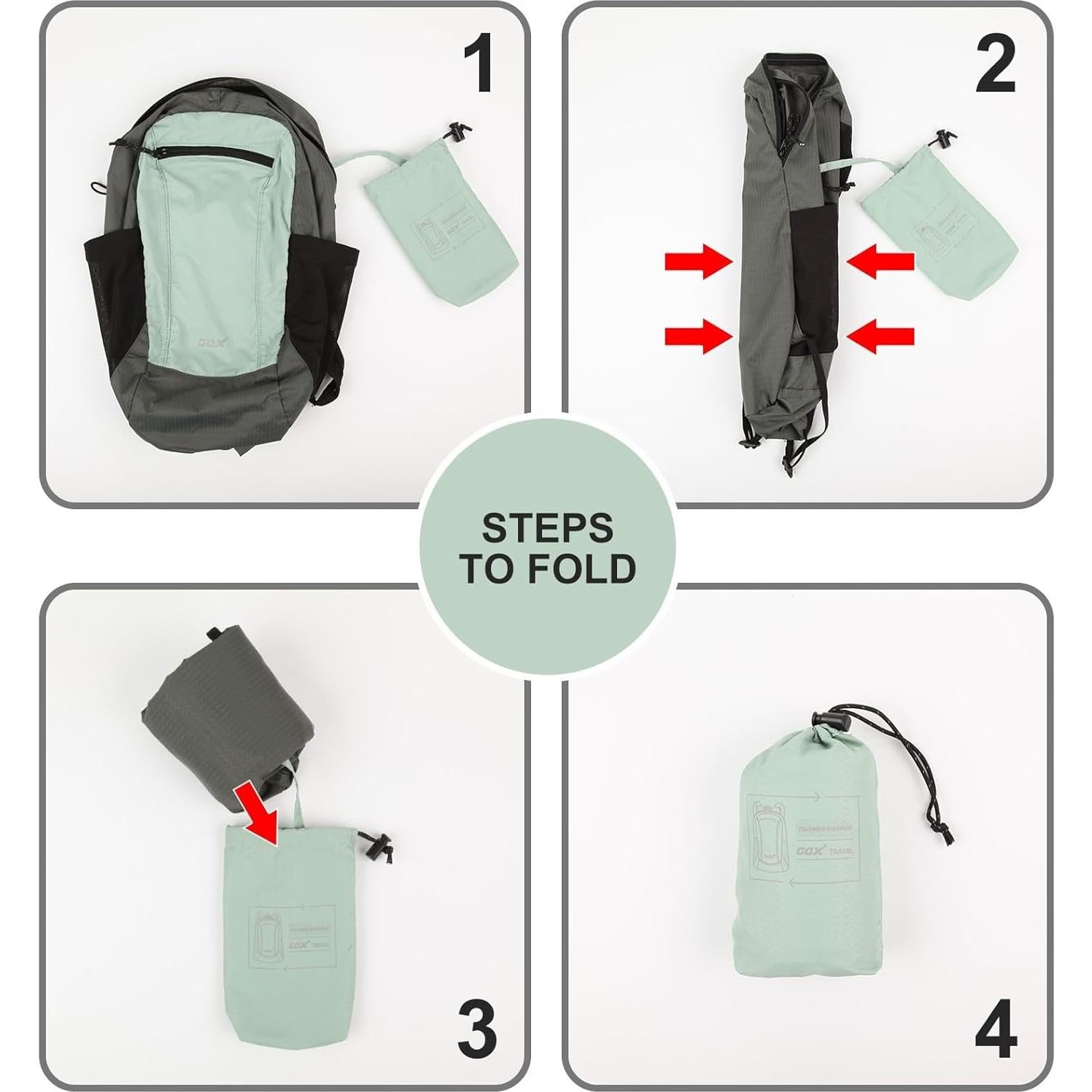 Mochila Plegable 20L Gox Jade para Viajes y Camping