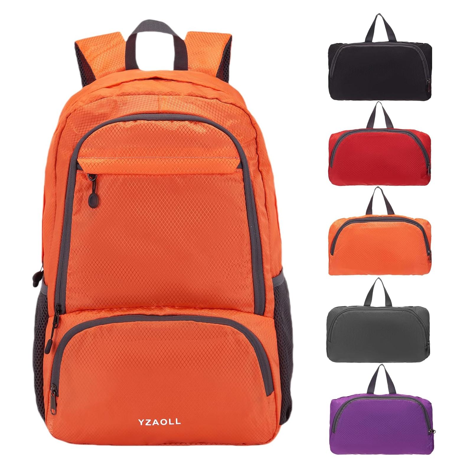 Mochila de Viaje Plegable YZAOLL 30L Resistente al Agua Naranja