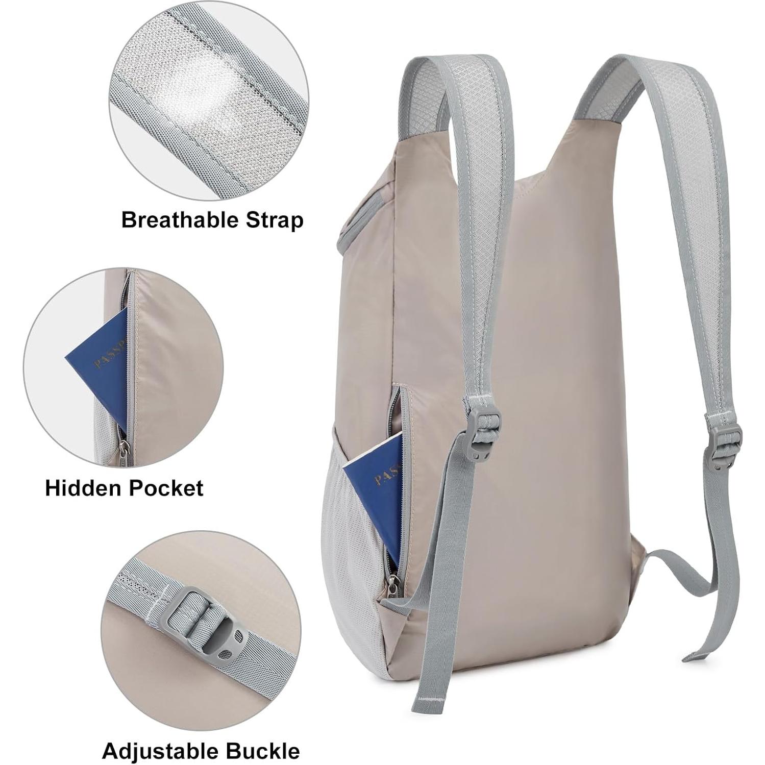 Mochila de Senderismo G4Free 11L Plegable Gris Ultra Ligera