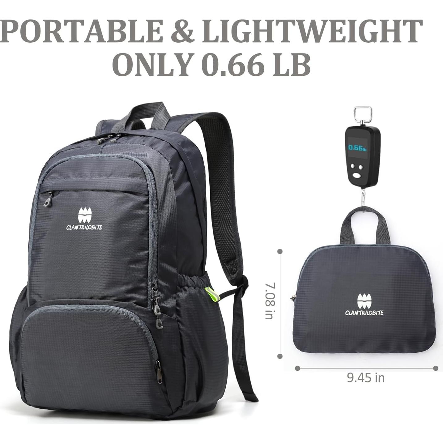 Mochila Plegable Ligera 30L CLANTRILOBITE Impermeable Unisex