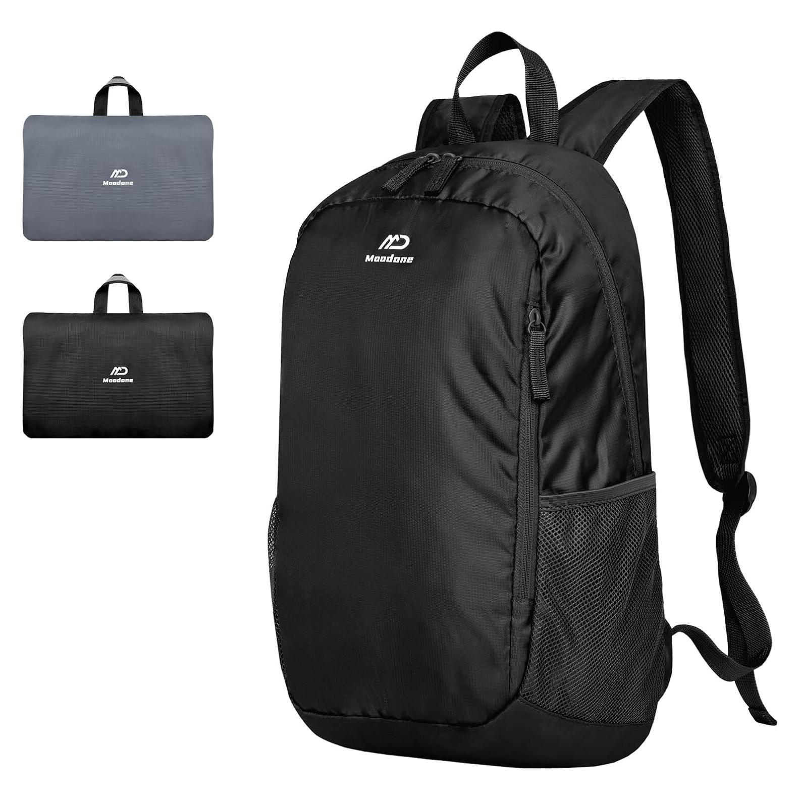 Mochila de Senderismo Plegable 30L Impermeable Unisex Negra