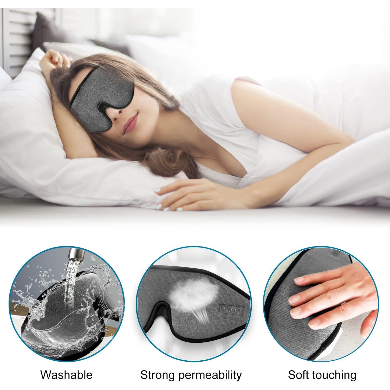 Máscara de Sueño 3D Gris Chicmore para Dormir y Viajar