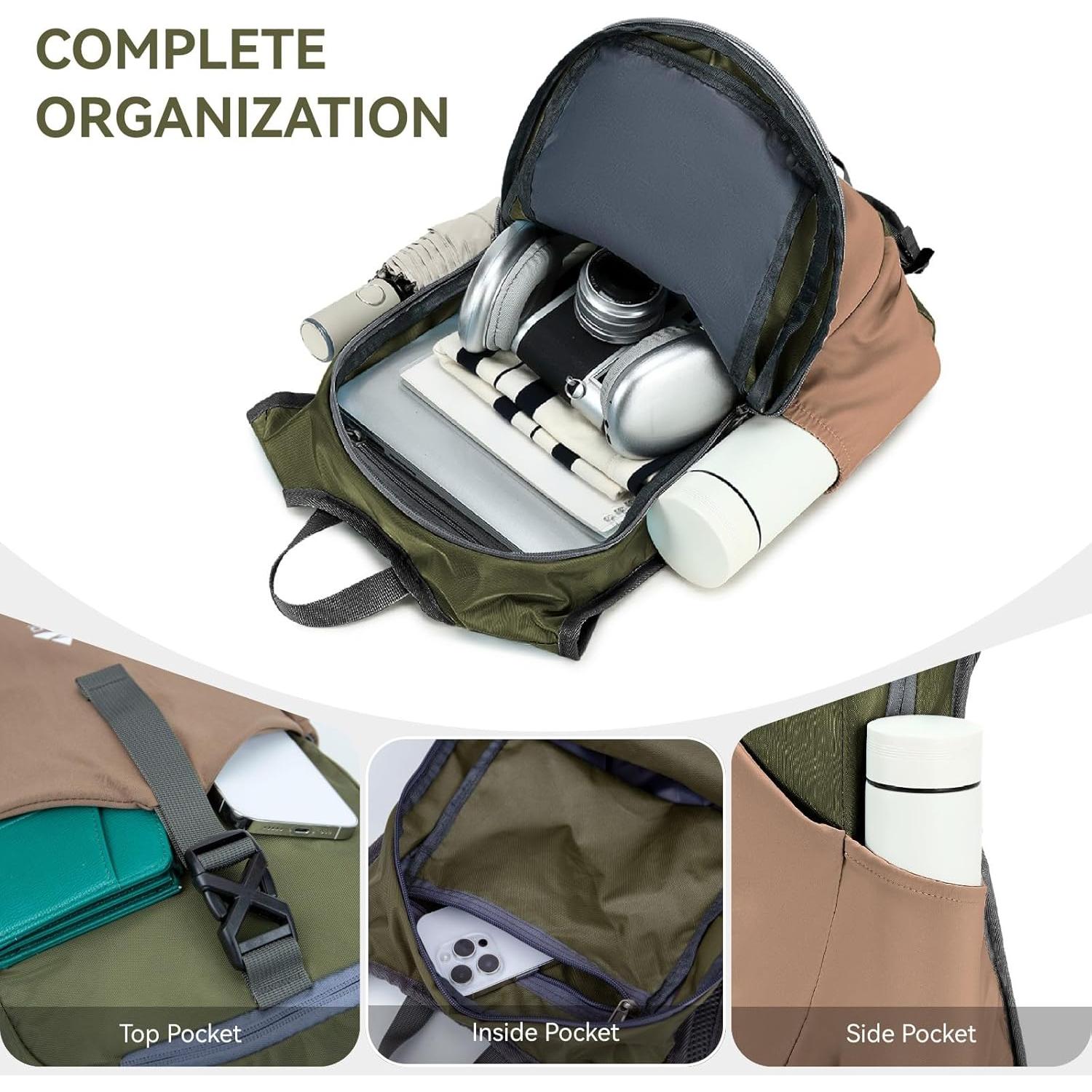 Mochila de Senderismo Plegable UTIAMIAOGONGO 15L Verde