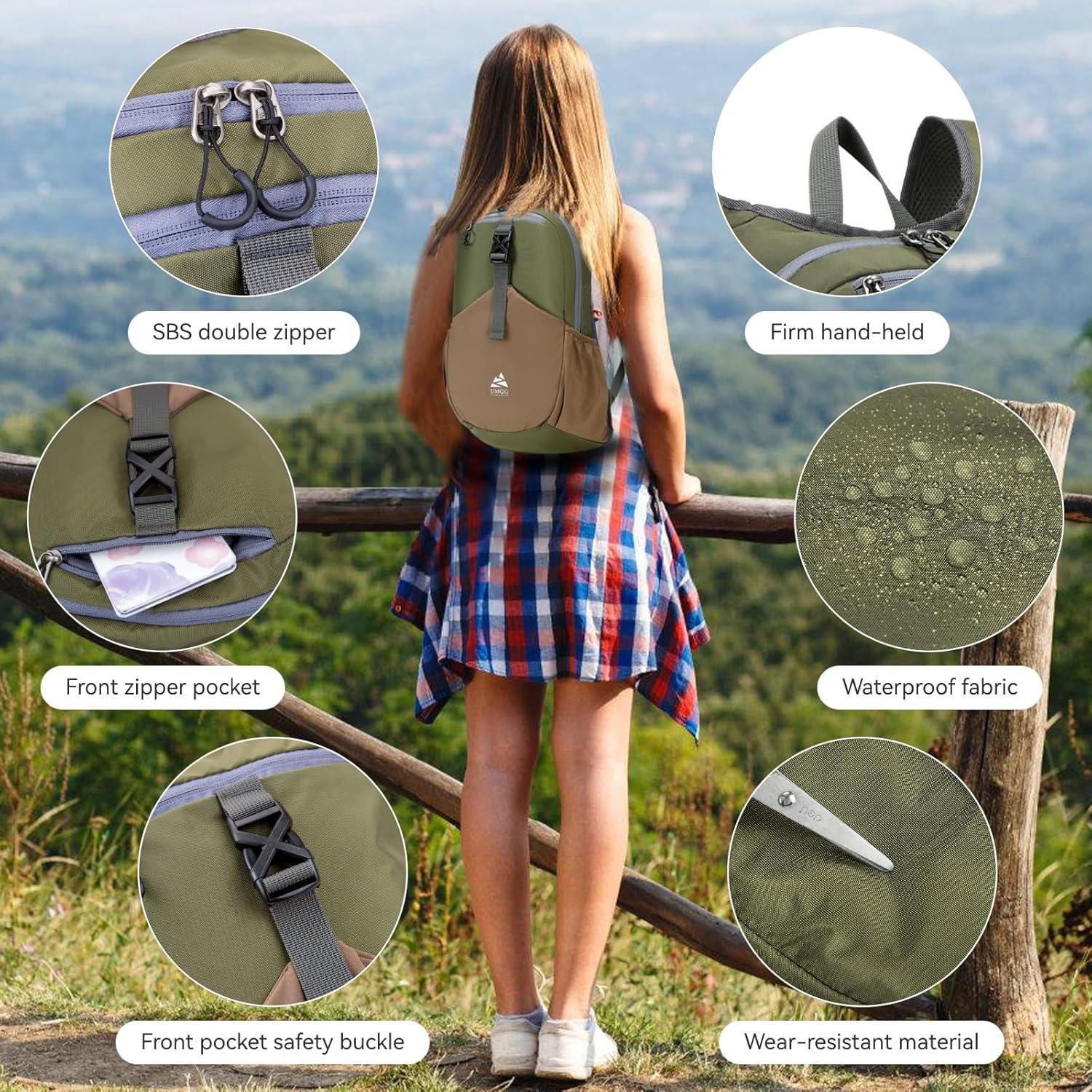 Mochila de Senderismo Plegable UTIAMIAOGONGO 15L Verde