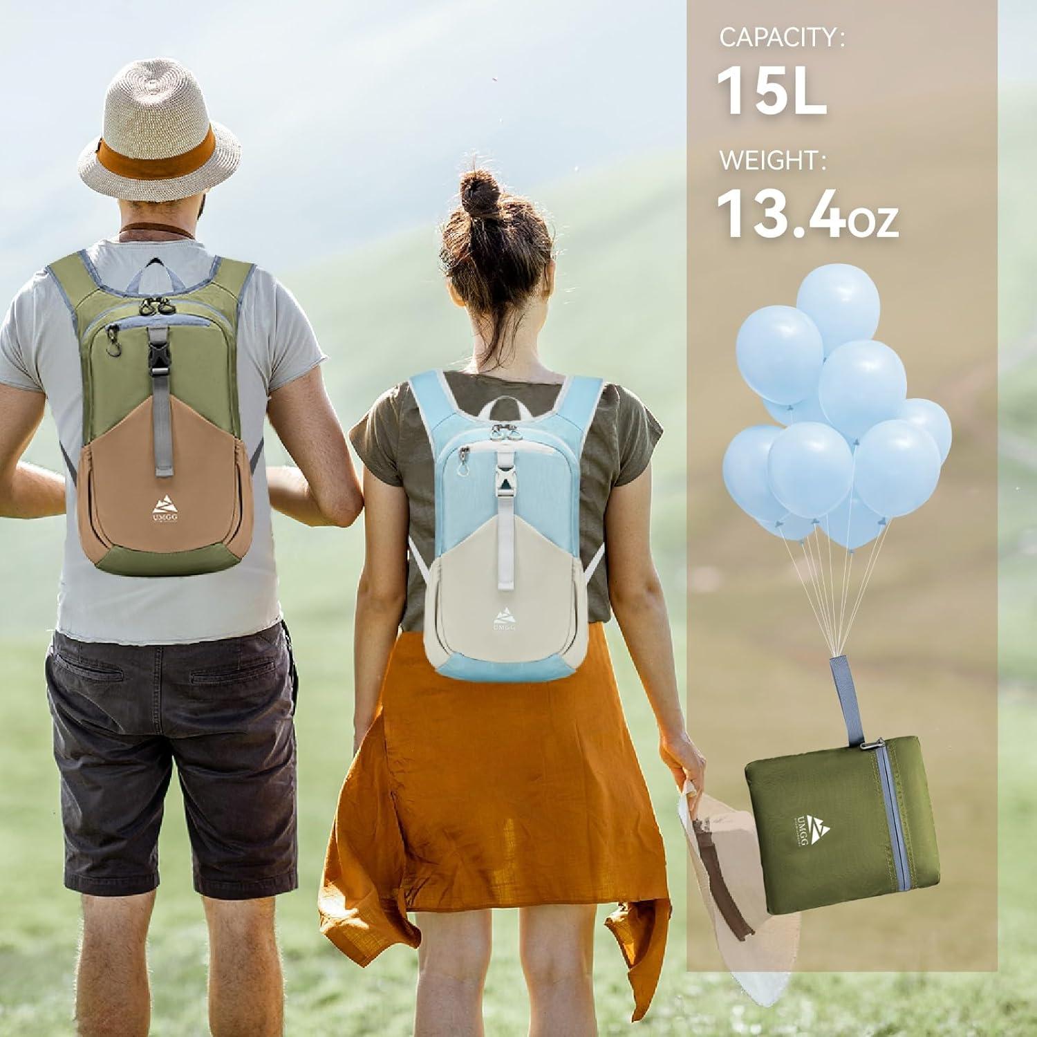 Mochila de Senderismo Plegable UTIAMIAOGONGO 15L Verde