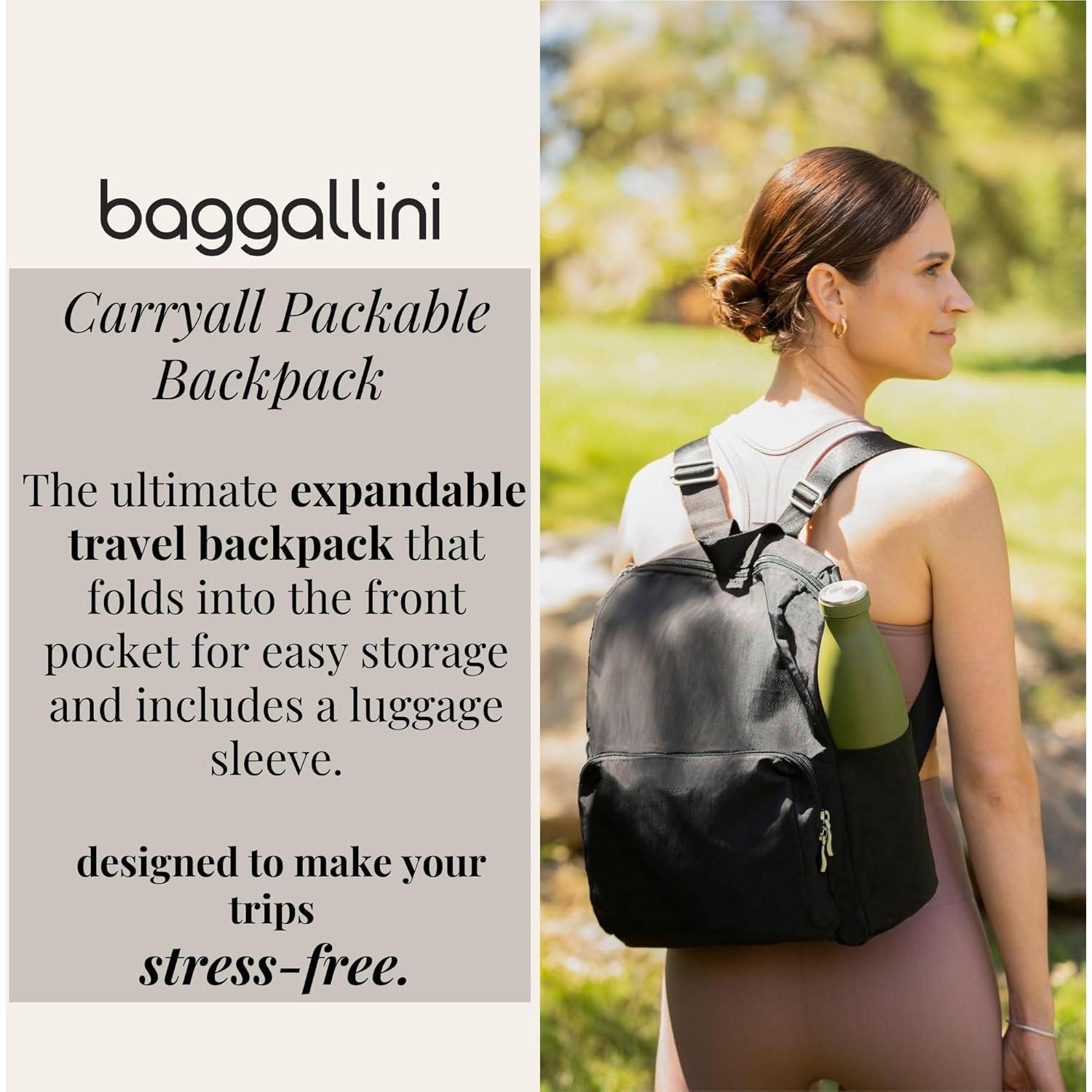 Mochila Plegable Baggallini para Mujeres Negra 34.93x28.58x15.88 cm