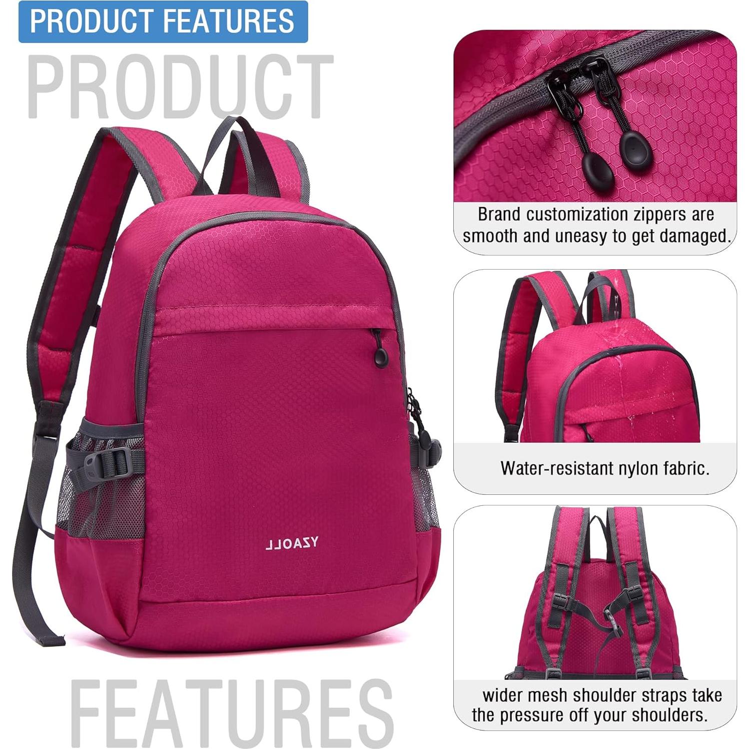 Mochila Plegable YZAOLL 20L Ligera Impermeable Rosa