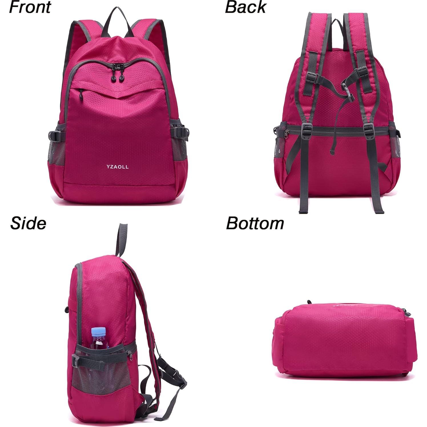Mochila Plegable YZAOLL 20L Ligera Impermeable Rosa